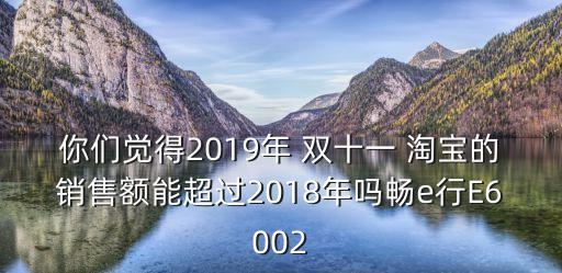 你們覺(jué)得2019年 雙十一 淘寶的銷售額能超過(guò)2018年嗎暢e行E6002