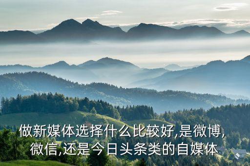做新媒體選擇什么比較好,是微博, 微信,還是今日頭條類的自媒體