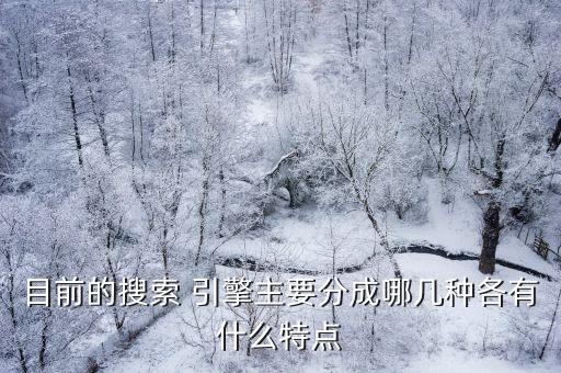 目前的搜索 引擎主要分成哪幾種各有什么特點
