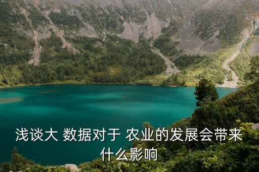 淺談大 數據對于 農業(yè)的發(fā)展會帶來什么影響
