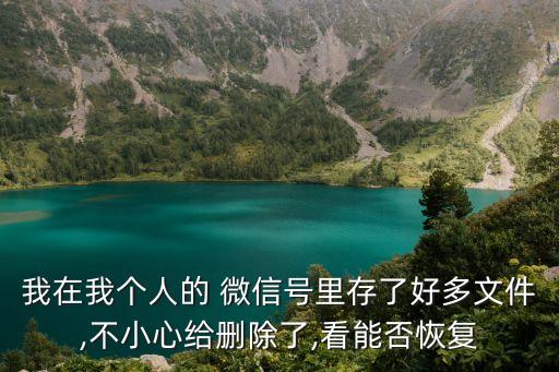 我在我個人的 微信號里存了好多文件,不小心給刪除了,看能否恢復(fù)