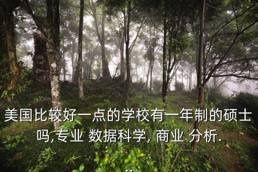 美國比較好一點的學(xué)校有一年制的碩士嗎,專業(yè) 數(shù)據(jù)科學(xué), 商業(yè) 分析...