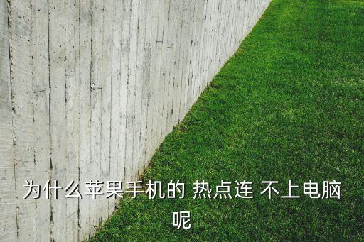為什么蘋果手機的 熱點連 不上電腦呢