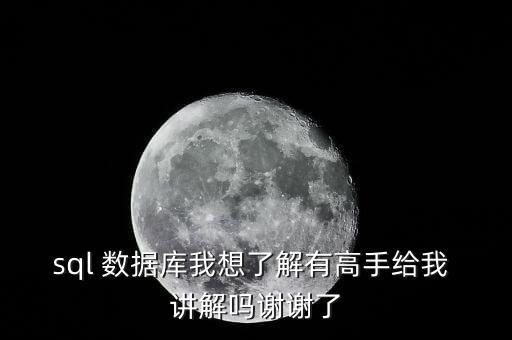 sql 數(shù)據(jù)庫(kù)我想了解有高手給我 講解嗎謝謝了