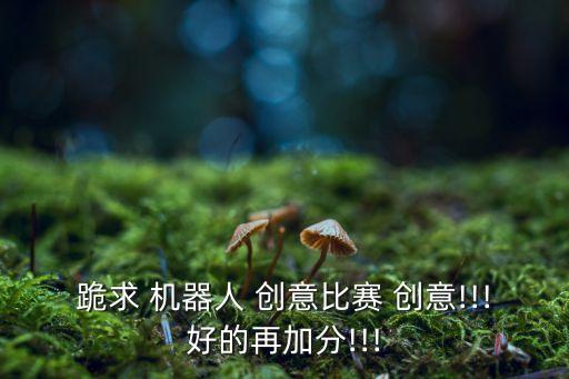 跪求 機器人 創(chuàng)意比賽 創(chuàng)意!!!好的再加分!!!