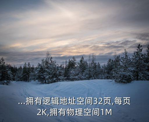 ...擁有邏輯地址空間32頁,每頁2K,擁有物理空間1M