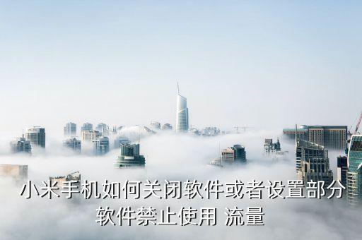  小米手機如何關(guān)閉軟件或者設(shè)置部分軟件禁止使用 流量