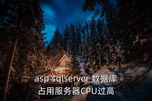 asp sqlserver 數(shù)據(jù)庫占用服務(wù)器CPU過高