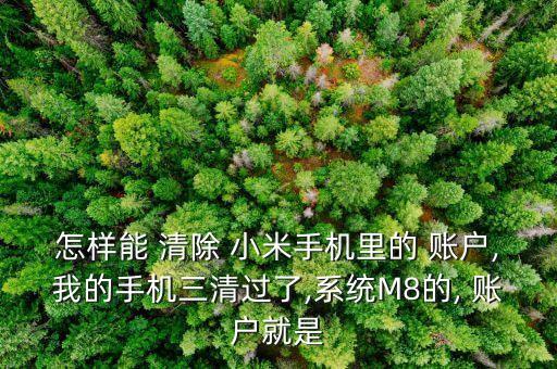 怎樣能 清除 小米手機(jī)里的 賬戶,我的手機(jī)三清過了,系統(tǒng)M8的, 賬戶就是