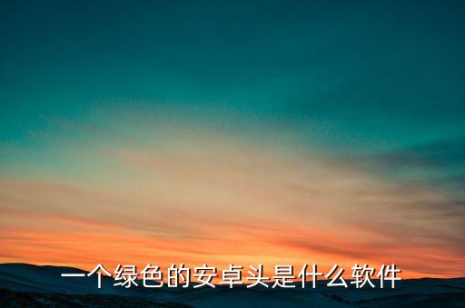 一個綠色的安卓頭是什么軟件