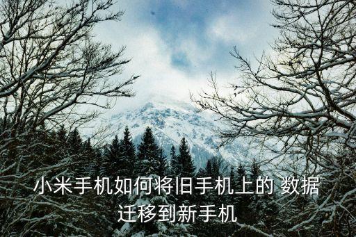  小米手機(jī)如何將舊手機(jī)上的 數(shù)據(jù) 遷移到新手機(jī)