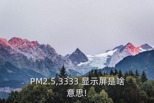 PM2.5,3333 顯示屏是啥意思!