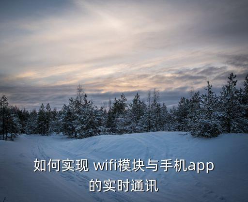 如何實(shí)現(xiàn) wifi模塊與手機(jī)app的實(shí)時通訊
