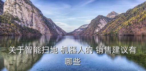 關(guān)于智能掃地 機(jī)器人的 銷售建議有哪些