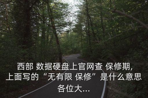  西部 數(shù)據(jù)硬盤上官網(wǎng)查 保修期,上面寫的“無有限 保修”是什么意思各位大...
