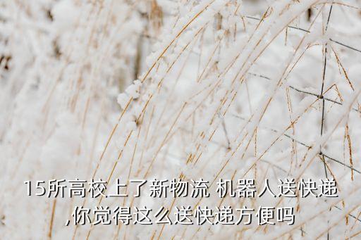 15所高校上了新物流 機器人送快遞,你覺得這么送快遞方便嗎