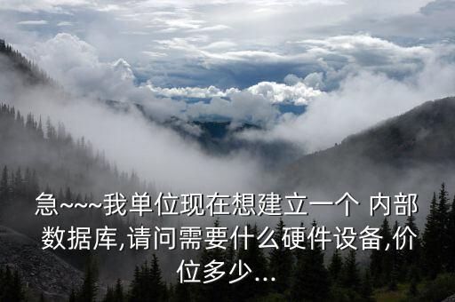 急~~~我單位現(xiàn)在想建立一個 內(nèi)部 數(shù)據(jù)庫,請問需要什么硬件設(shè)備,價位多少...