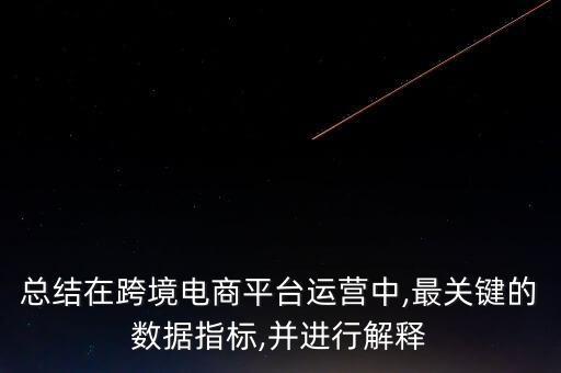 總結(jié)在跨境電商平臺運營中,最關(guān)鍵的數(shù)據(jù)指標,并進行解釋