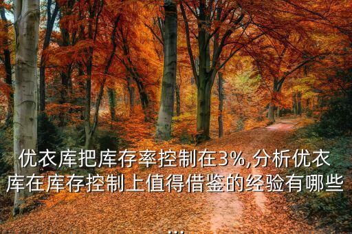 優(yōu)衣庫把庫存率控制在3%,分析優(yōu)衣庫在庫存控制上值得借鑒的經(jīng)驗有哪些...