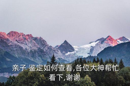  親子 鑒定如何查看,各位大神幫忙看下,謝謝