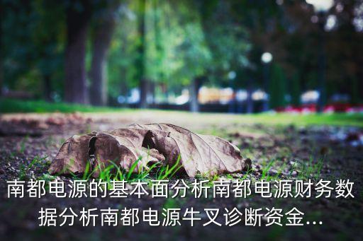 南都電源的基本面分析南都電源財務數據分析南都電源牛叉診斷資金...