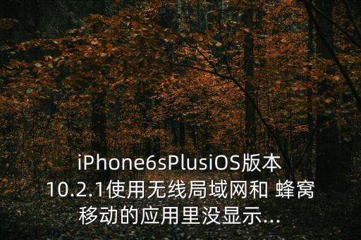 iphone6蜂窩數(shù)據(jù)下面沒有軟件