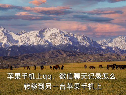 蘋果手機上qq、微信聊天記錄怎么 轉(zhuǎn)移到另一臺蘋果手機上