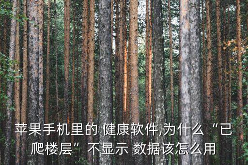蘋果手機里的 健康軟件,為什么“已爬樓層”不顯示 數(shù)據(jù)該怎么用