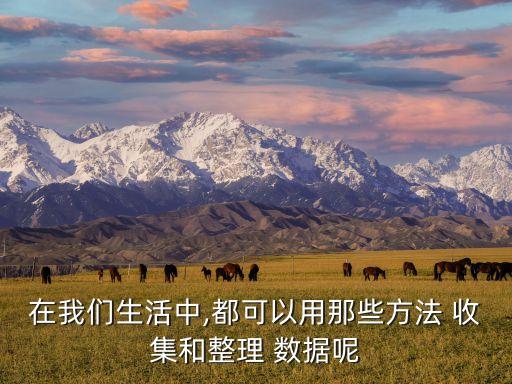 在我們生活中,都可以用那些方法 收集和整理 數(shù)據(jù)呢