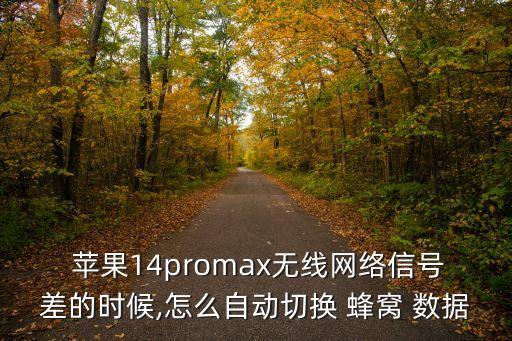  蘋果14promax無線網(wǎng)絡(luò)信號差的時候,怎么自動切換 蜂窩 數(shù)據(jù)
