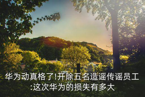 華為動真格了!開除五名造謠傳謠員工:這次華為的損失有多大