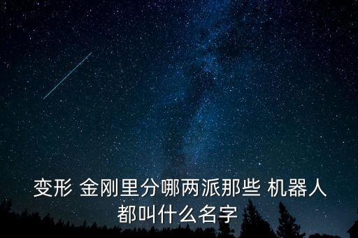  變形 金剛里分哪兩派那些 機器人都叫什么名字
