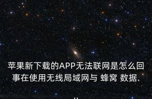 蘋果新下載的APP無(wú)法聯(lián)網(wǎng)是怎么回事在使用無(wú)線局域網(wǎng)與 蜂窩 數(shù)據(jù)...