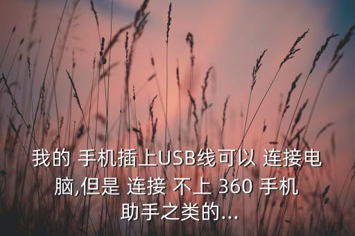 我的 手機(jī)插上USB線可以 連接電腦,但是 連接 不上 360 手機(jī) 助手之類的...