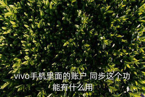vivo手機(jī)里面的賬戶 同步這個(gè)功能有什么用