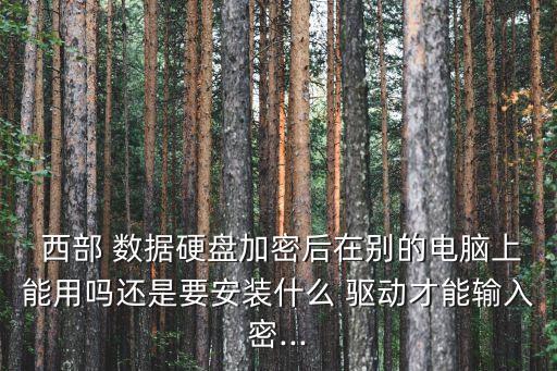  西部 數(shù)據(jù)硬盤加密后在別的電腦上能用嗎還是要安裝什么 驅(qū)動(dòng)才能輸入密...