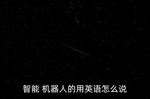 智能 機(jī)器人的用英語怎么說