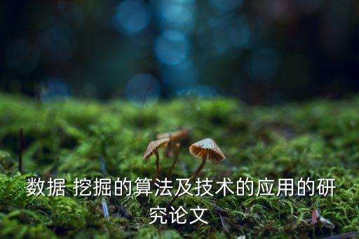  數(shù)據(jù) 挖掘的算法及技術(shù)的應(yīng)用的研究論文