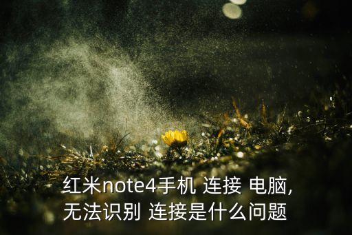  紅米note4手機(jī) 連接 電腦,無(wú)法識(shí)別 連接是什么問(wèn)題
