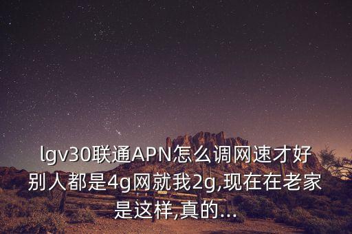 lgv30聯(lián)通APN怎么調網(wǎng)速才好別人都是4g網(wǎng)就我2g,現(xiàn)在在老家是這樣,真的...