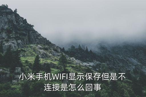  小米手機WIFI顯示保存但是不 連接是怎么回事