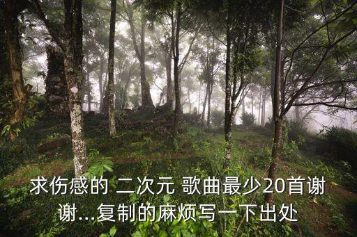 求傷感的 二次元 歌曲最少20首謝謝…復(fù)制的麻煩寫一下出處