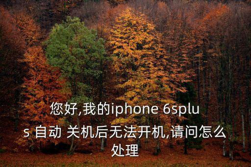 您好,我的iphone 6splus 自動(dòng) 關(guān)機(jī)后無(wú)法開(kāi)機(jī),請(qǐng)問(wèn)怎么處理