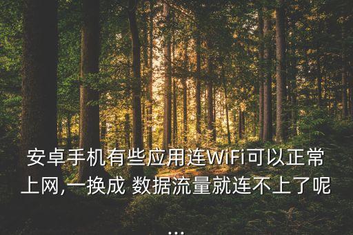 安卓手機有些應用連WiFi可以正常上網,一換成 數據流量就連不上了呢...