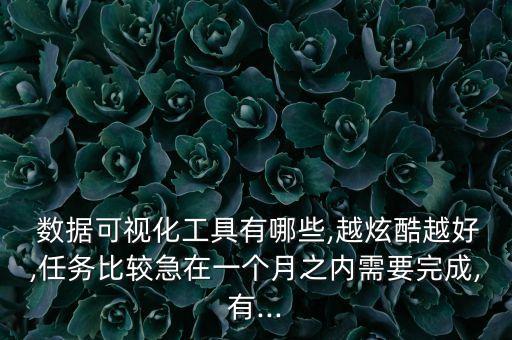  數據可視化工具有哪些,越炫酷越好,任務比較急在一個月之內需要完成,有...