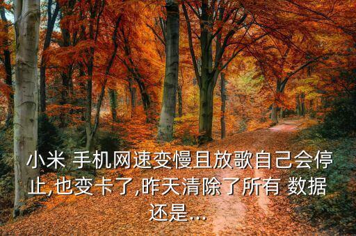  小米 手機網(wǎng)速變慢且放歌自己會停止,也變卡了,昨天清除了所有 數(shù)據(jù)還是...