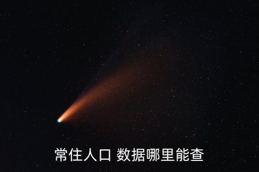 常住人口 數(shù)據(jù)哪里能查