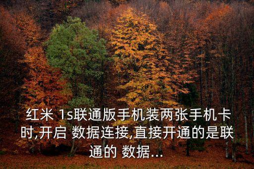  紅米 1s聯(lián)通版手機(jī)裝兩張手機(jī)卡時(shí),開啟 數(shù)據(jù)連接,直接開通的是聯(lián)通的 數(shù)據(jù)...