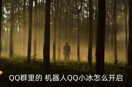 QQ群里的 機器人QQ小冰怎么開啟