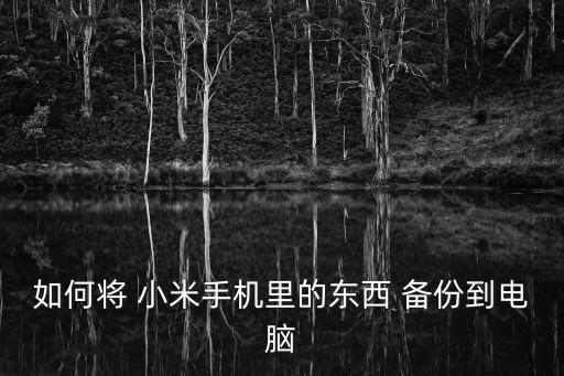 如何將 小米手機(jī)里的東西 備份到電腦